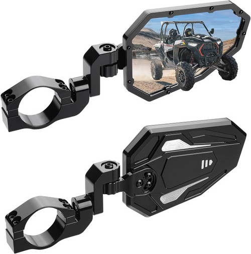 Kemimoto UTV (1 Pair) Rear View Side Mirrors for w/ 1.75"-2" Round Roll Bar