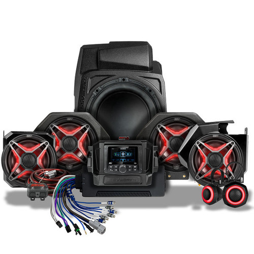 SSV Works Polaris RZR Pro R/S/XP Phase-5 V-Spec 7-Speaker Plug-&-Play Kit w/MRB4 Radio