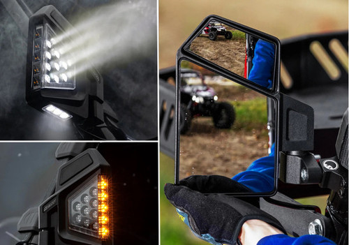 SuperATV Kawasaki Dual Section LED Side-View Mirrors