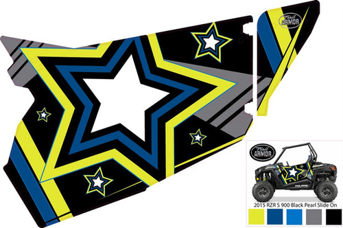 Trail Armor Polaris RZR S 900 Black Pearl GenX Slide On Two Door Graphics Kit