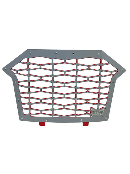 UTV Inc POLARIS PRO R/PRO XP/TURBO R 2 PC GRILL GHOST GREY/RED
