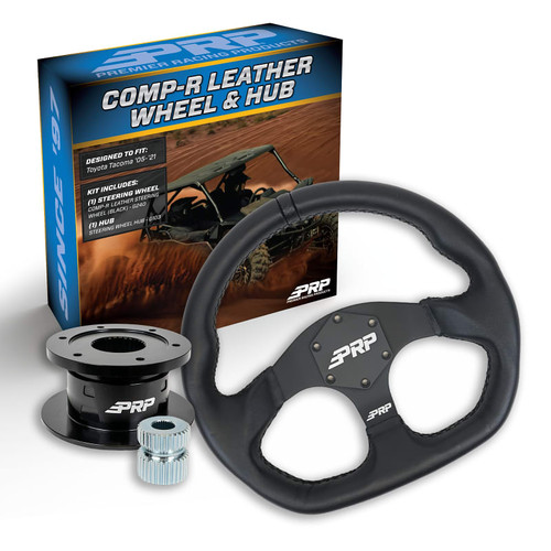 Prp Yamaha Yxz / Viking / Wolverine / Rhino Leather D-shape Steering Wheel Kit W/ Quick Release Hub