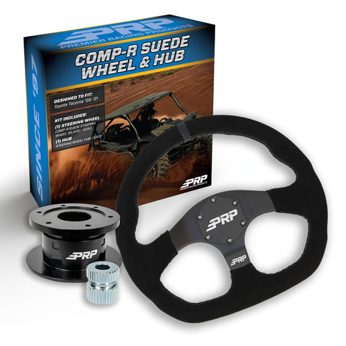 Prp Yamaha Yxz / Viking / Wolverine / Rhino Suede D-shape Steering Wheel Kit W/ Quick Release Hub