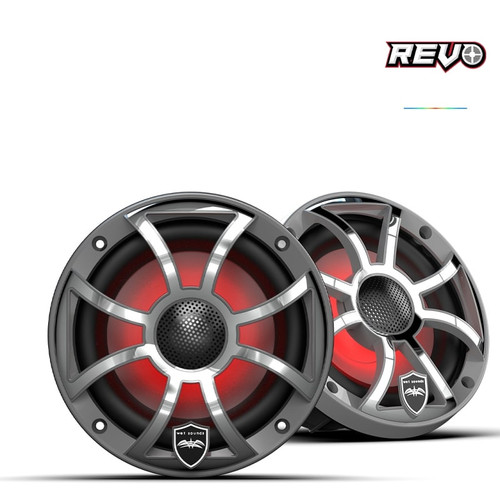 Wet Sounds Revo Series 6.5" High-output Component Style Coaxial Speakers (w/ Xs-gunmetal-stainless Steel Rgb Grilles)