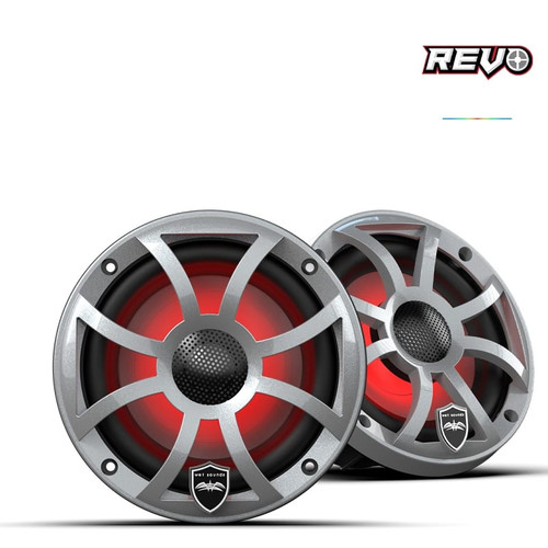 Wet Sounds Revo Series 6.5" High-output Component Style Coaxial Speakers (w/ Xs-silver Rgb Grilles)