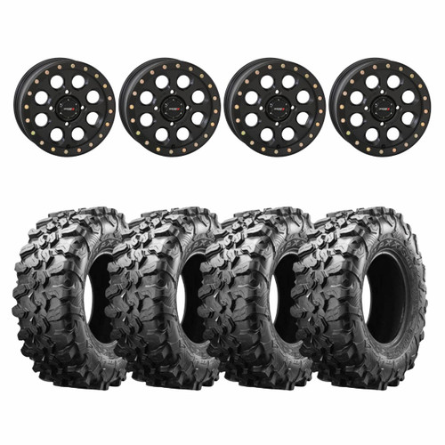 System 3 Matte Black SB-7 Beadlock & Maxxis Radial Carnivore Wheel & Tire Kit
