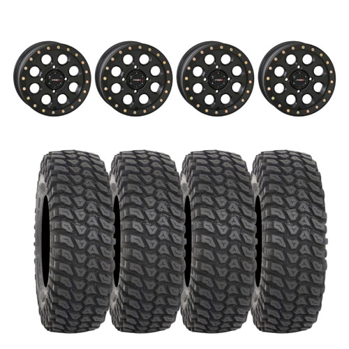 System 3 Matte Black SB-7 Beadlock & System 3 Radial XCR350 UTV Wheel & Tire Kit