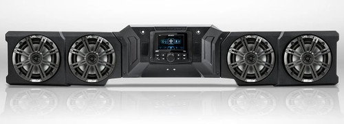 Ssv Works Can-am Defender Hd10/hd11 4-speaker Overhead Sound Bar W/mrb4 Bluetooth And Kicker Km Speakers