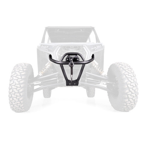 HMF U4 front bumper installed on a 2026 Polaris RZR XP S 1000 featuring heavy-duty .095-inch steel tubing, extended wraparound protection, and a winch-ready design for off-road performance.