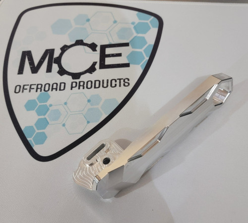 MCE Can-Am Defender billet door handle kit featuring USA-made aluminum replacement handles for lock and non-lock door configurations with OEM-style fit and finish.