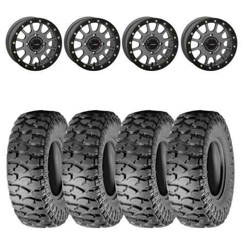 System 3 Matte Gunmetal SB-5 Beadlock & Atturo Trail Blade Boss Wheel & Tire Kit