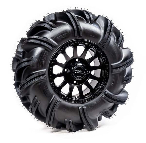 Falcon Ridge - Kawasaki Teryx/Mule Pre-Mounted Outlaw 2 Tire with Matte Black Pitch SBL-12S Wheel