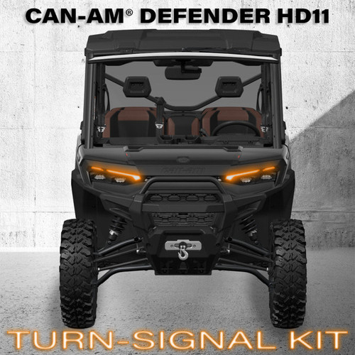 SSV Works - Can-Am Defender HD11 Front LED Lights w/Taillight Integration Turn-Signal Plug-&-Play Kit