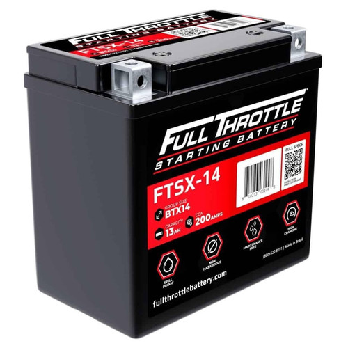 Full Throttle Battery Ftsx-14 Honda Pioneer 700 Direct Fit - High Performance Agm Starting Battery
