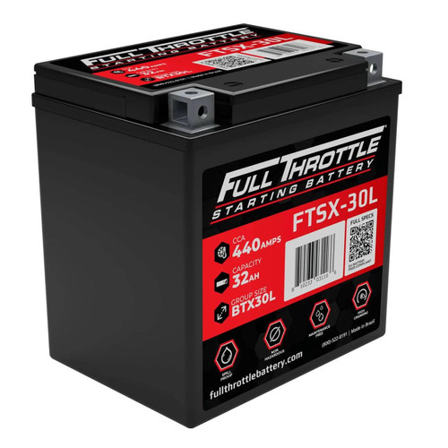 Full Throttle Battery Ftsx-30l Cfmoto Uforce 800 Direct Fit - High Performance Agm Starting Battery