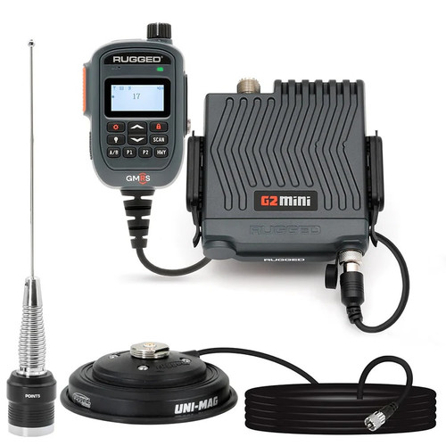 Rugged Radios G2 Mini Radio Kit - 30w Gmrs Compact Mobile Radio With Antenna