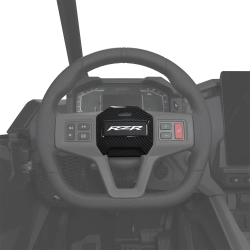 Polaris RZR Pro R Boost Pro XP Pro S Carbon Fiber Steering Wheel Center Cap with integrated RZR emblem factory interior upgrade