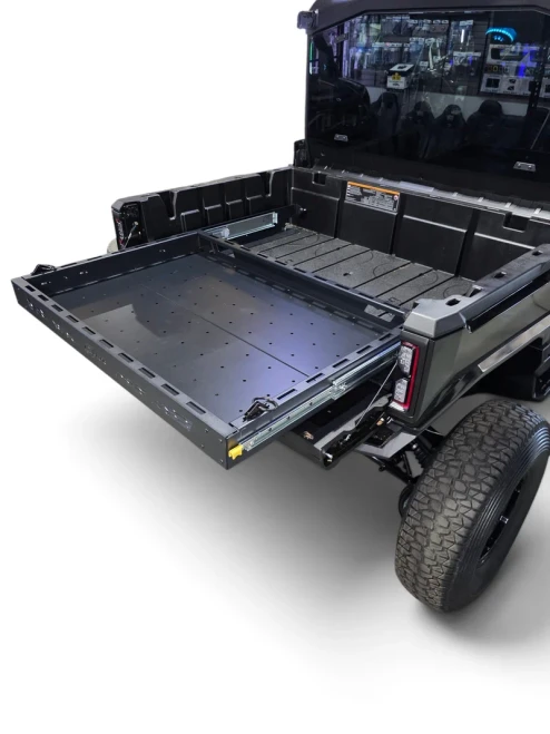 Elektric Offroad Sliding Bed Drawer for 2016-2026 Can-Am Defender HD10 HDX and 2026 HD11 with E-Track and Pack-Out mounting