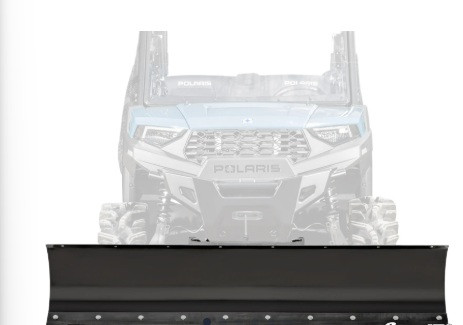 SuperATV Plow Pro 72-inch snow plow installed on a 2022+ Polaris Ranger SP 570