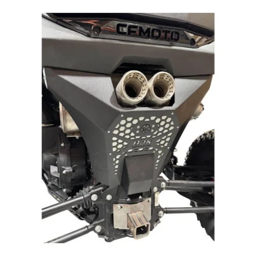 AJK Offroad 16-Gauge Steel Exhaust Cover for CF Moto Z-10 with Camera Mount