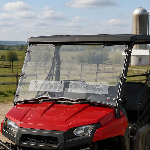 Kemimoto - Polaris Ranger Midsize 400 Front Vented Windshield Hard-Coated Scratch-Resistant