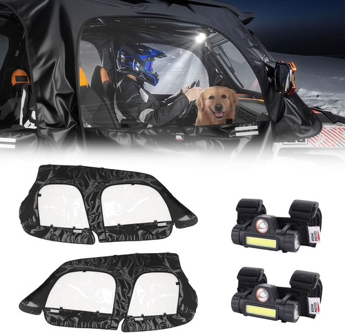 Kemimoto - Polaris RZR 4 XP 1000 Upper Doors Cab Enclosure w/ 2 Dome Lights
