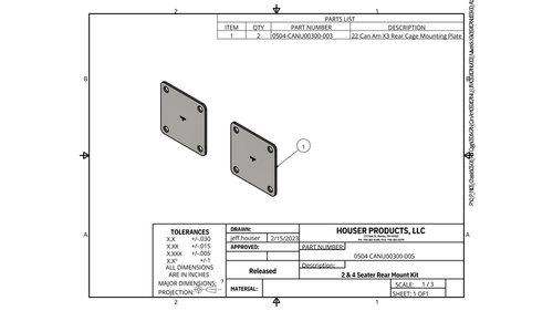 Houser Racing - Can-Am Maverick X3 / X3 MAX Rear Mount Kit