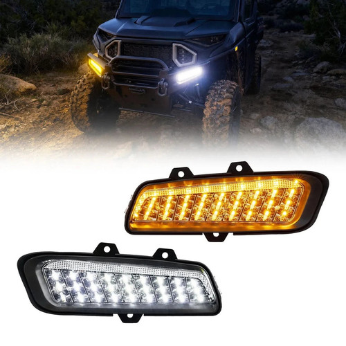 Kemimoto - Polaris Ranger XD 1500 / Crew XD 1500 Front Bumper Turn Signal Lights, 2-Piece Set