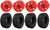 Polaris RZR 200 Pro Armor Wheel & Tire Set: Combat x Youth Crawler - Red