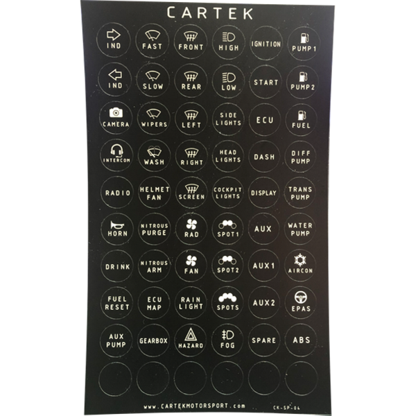 Cartek Power Distribution Panel Labels (Retro) (CTK-SP-05)