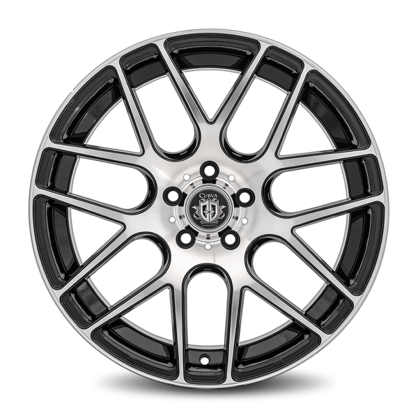 Curva Concepts C7 19x8.5 5x114.3 35 73.1 Gloss Black Machine Face (CUR-C7-19851143573BMF)