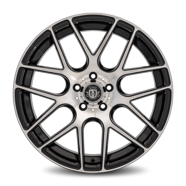 Curva Concepts C7 20x8.5 5x112 35 66.56 Gloss Black Machine Face (CUR-C7-20851123566BMF)