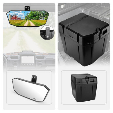 Kemimoto Polaris Ranger Rear View Mirror And Under Seat
