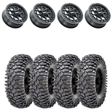MetalFX 17 Outlaw Satin Black Radial Wheel Tire Kit