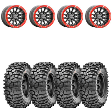 Raceline A14GR Gunmetal Red Alpha Radial Wheel Tire Kit