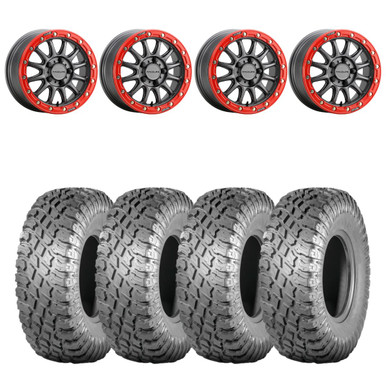 Alpha Rallycross Tires Raceline Gunmetal Red A14GR Alpha T Wheel Tire Kit