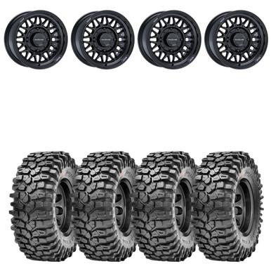Raceline A13GB Gloss Black Omega Radial Wheel Tire Kit