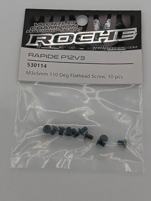 M3x5mm 110 Deg Flathead Screw (10)