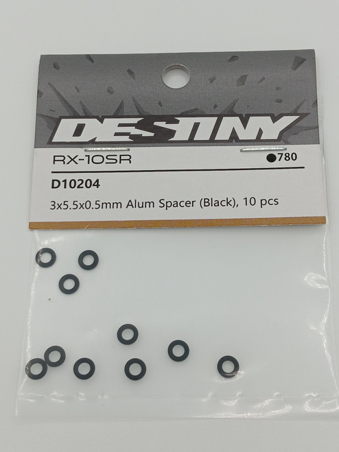 Destiny Aluminum Spacers 3x5.5x0.5mm (10)