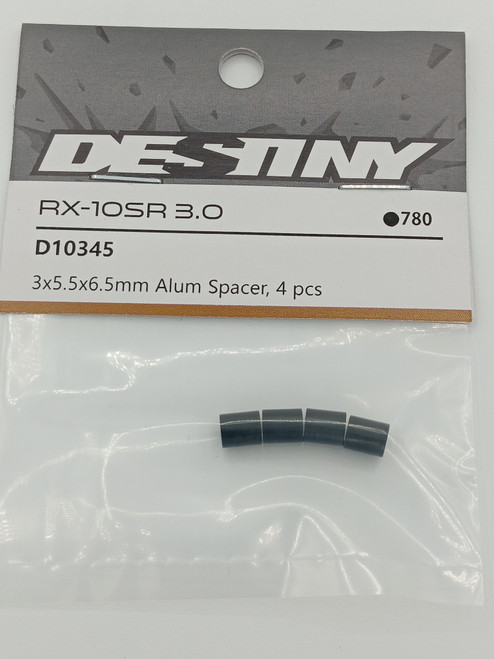 3x5.5x6.5mm Aluminum Spacers (4)