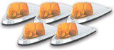 Pacer Performance Hi-Five Cab Roof Lights Amber Deluxe Chrome 20-105