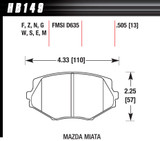 Hawk Brake Brake Pads Front Mazda Miata Mx-5 Dtc-60 Hb149G.505