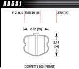 Hawk Brake 2006 Corvette Zo6 Perf Ceramic Hb531Z.570