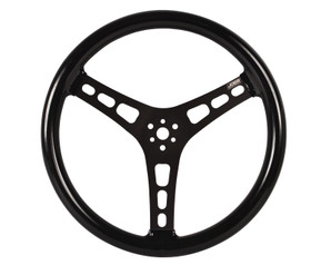 Joes Racing Products Steering Wheel 15in Flat Rubber Coated w/ Black 13535-CB