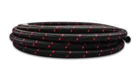 Vibrant Performance 5Ft Roll -6 Black Red Ny Lon Braided Flex Hose 11986R