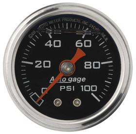 Autometer 1-1/2In Pressure Gauge - 0-100Psi - Black Face 2174