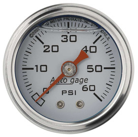 Autometer 1-1/2In Pressure Gauge 0-60Psi- White 2176