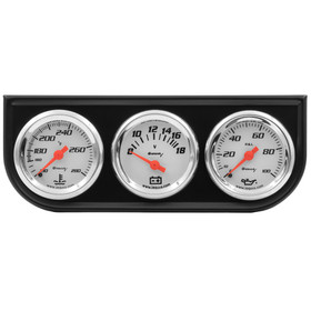 Equus 1-1/2 Dia Triple Gauge Set W/Black Panel E5100