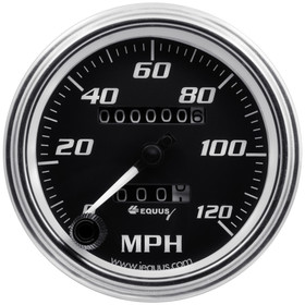 Equus 3-3/8 Dia Speedometer 0-120 Mph Chrome Mech E7072