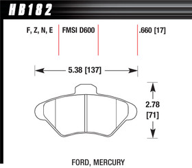 Hawk Brake Performance Street Brake Pads (4) Hb182F.660